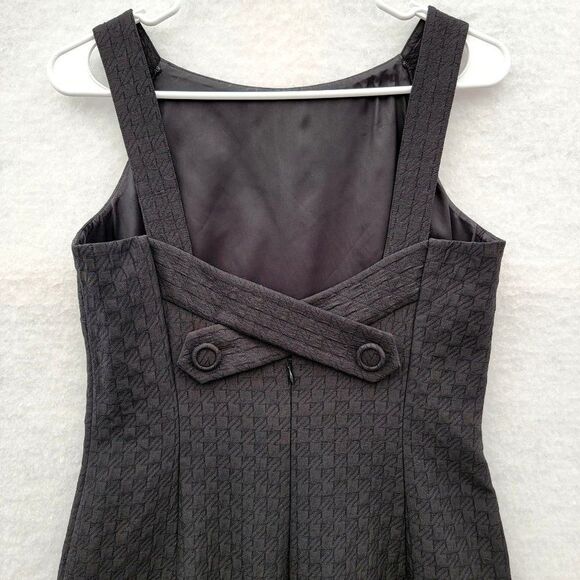 Talbots Womens 4 Sleeveless Midi Dress Criss Cross Back Straps Black Cocktail - Picture 5 of 14